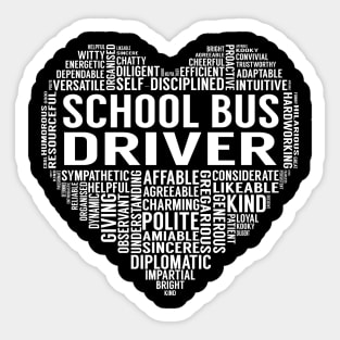 School Bus Driver Heart Sticker